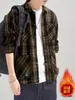 Camisa a Cuadros de Manga Larga de Algodón Puro Estilo Retro Americano para Hombre, Holgada, Versátil, Primavera, Camisa Casual, Sentido del Diseño, Marca de Moda, Ropa de Abrigo