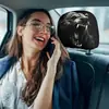 Funda para reposacabezas de coche con cara de oso audaz impresa personalizada, funda universal para almohada de coche, se puede personalizar con logo, hecha bajo pedido a partir de tu imagen proporcionada