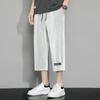 Calças Cropped Masculinas Verão Finas Largas Seda de Gelo Roupa Exterior Casual Esportiva Tendência Calças de Verão Tamanho Grande Shorts Masculinos