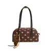 Bolsa tote única e estilosa, nova coleção 2026, design simples de bolinhas, adequada para o dia a dia, grande capacidade, bolsa de ombro feminina