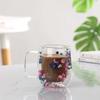 Taza de Flores Secas, Taza de Vidrio de Doble Capa, Taza de Café para el Hogar, Taza Souvenir Transfronteriza, Artesanía Hecha a Mano, Anti-quemaduras y Aislante térmico