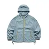 Roupas Vintage 25 Verão Casal Marca Tendência Estilo Preguiçoso Roupas com Capuz Proteção Solar Masculino Unissex Casual Roupas de Proteção Solar Roupa para a Pele
