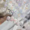 Pegatinas Finas y Flexibles para Uñas, Calcomanías Minimalistas de Moda para Uñas, Exquisitas Decoraciones de Uñas de Moño en Acuarela, Uñas Postizas
