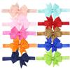 Nuevo Popular Infantil Multicolor Grande Cola de Golondrina Nudo Hexagonal Lazo Accesorios para el Cabello Diadema Bebé Color Sólido Simple Diadema para Bebé