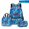 Producto Nuevo Transfronterizo 3D: Set de Tres Piezas para Estudiante con Estampado de Dibujos Animados: Mochila, Lonchera y Estuche - Más Elegante Que Nunca