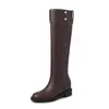 Chuyuji 2026 Nuevas Botas Largas de Estilo Coreano con Punta Redonda para Mujer, Botas de Mezclilla Adelgazantes y que Aumentan la Altura, Botas de Montura