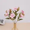 Ramo Simulad, Ramo Pequeño de Magnolia de Siete Cabezas Flores de Seda, Accesorios para Fotografía, Decoración Suave para Salón de Bodas, Arreglo Floral, Flores para Decoración de Mesa