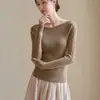 Top elegante de punto calado crochet, estilo francés, blanco, sin hombros, para mujer, perfecto como capa base con estilo para otoño