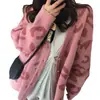 Suéter Abrigo Holgado Estilo Coreano para Mujer Otoño e Invierno Nuevo Moda Retro Elegante Estampado de Leopardo Cardigan Tejido Top de Manga Larga Tendencia