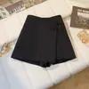 Nuevos pantalones-falda de estilo chino con lazo para mujer, verano anti-exposición, pantalones-falda cortos irregulares de cintura alta en línea A adelgazantes