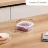 Caixa Organizadora para Compartimento de Geladeira com Fenda Estreita para Frutas, Legumes e Carne Congelada, Caixa para Armazenamento de Alimentos no Micro-ondas com Furos de Ventilação