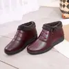 Sapatos de Algodão com Forro de Fleece Slip-On 2025, Sapatos Quentes para Mães, Sapatos de Algodão Espessos Antiderrapantes para Meia-Idade e Idosos, Sapatos Planos Antiderrapantes para Avós