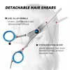 Conjunto de Tesouras de Corte de Cabelo Azul Amazon Transfronteiriço com Parafuso Destacável para Cabeleireiro, Uso Doméstico para Adultos, Tesoura deafinamento de 6 polegadas