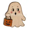 Decorações de Halloween transfronteiriças, decorações de bandeja de mesa, fantasma, gato preto, abóbora, coruja, decorações de vitrine de janela de madeira