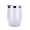 Copo de ovo criativo transfronteiriço 12oz casca de ovo camada dupla a vácuo isolamento térmico frio copo de ovo aço inoxidável em forma de U taça de vinho tinto atacado