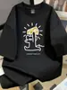 Camiseta de Algodón Puro de Manga Corta Guochao para Hombre, Nuevo Estilo de Verano, Holgada y Versátil, Top Redondo Adelgazante de Media Manga con Estampado de Dibujos Animados