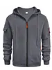 Suéter Hoodie Masculino Outono e Inverno Transfronteiriço com Zíper, Bolso na Manga, Cardigan, Jaqueta Casual Esportiva Masculina Plus Size