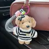 Suéter Rayado de Dibujos Animados Llavero de Cachorro Muñeca Poodle Linda Colgante Adorable para Bolso Accesorio Creativo Regalo