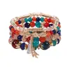 Pulsera Bohemia de Mejor Venta Transfronteriza Europea y Americana, Pulsera de Cuentas con Borla de Cristal Multicapa, Pulsera de Moda para Mujer