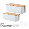 Caja de Cables de Madera de Bambú, Organizador de Regleta, Caja de Gestión de Cables, Caja de Gestión de Cables de Computadora, Regleta, Organizador de Cables de Alimentación