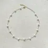 Cadena de clavícula de acero inoxidable europea y americana transfronteriza diseño de nicho collar de perlas simple accesorios de cadena para suéter otoño e invierno venta al por mayor