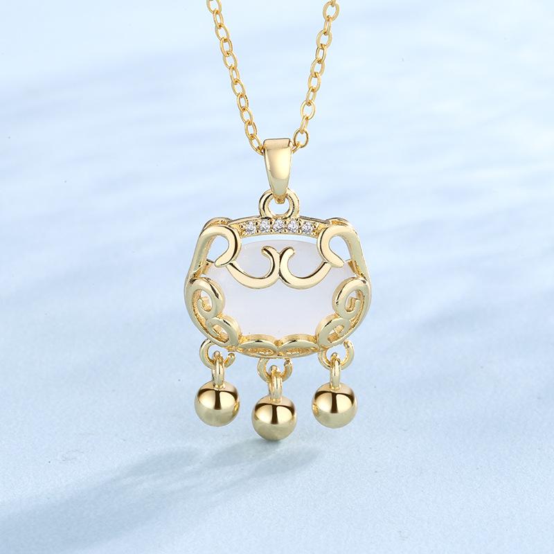 黄金长命锁项链