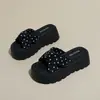 Sandalias de moda estilo hada 2026 de alta gama para mujer, pantuflas de suela gruesa para verano, adecuadas para combinar con faldas, estilo nuevo