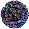 50 piezas de pegatinas de unicornio neón de compra directa transfronteriza, materiales decorativos creativos de caballo arcoíris lindos, pegatinas de graffiti impermeables