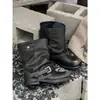 Botas de Moda Otoño/Invierno 2026, Botas tipo Martin, Botas de Media Caña, Botas de Suela Gruesa, Botas para Mujer con Hebilla, Punta Redonda y Tacón Grueso, Botas para Pantalón