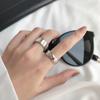 Plata de Ley 925 Estilo Europeo y Americano Moda Simple Grueso Anillo con Abertura Brillante para Dedo Anillo de Moda