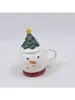 Taza de Café de Cerámica Hengfei Porcelana al por Mayor Escritorio Festivo Muñeco de Nieve de Cerámica Taza Pintada a Mano Decoración Vajilla cerámica