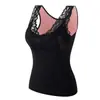 Fengzhixin outono e inverno 1933 sem costura gola V veludo acolchoado renda nas costas colete quente base lingerie feminina