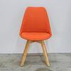 Silla Moderna Minimalista para Estudio, Café, Respaldo de Negociación, Ocio con Cojín Suave de Tulipán de Madera, Hecha de Superficie de Cáñamo + Madera de Haya