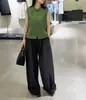 52898 Xin Da Ai Mei Yuan 2025 Nuevo Estilo Chino Botones Sin Mangas Top Casual Holgado Pantalones de Pierna Ancha Moda