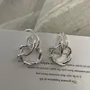 Pendientes Circulares con Textura de Cruz Retro de Plata de Ley S925 para Mujer, Nicho de Alta Gama, Lujo Accesible, Elegantes, Versátiles, Pendientes Nuevos