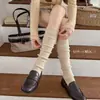 Calcetines de lana para mujer estilo Miu, de algodón, engrosados para abrigar en otoño e invierno, con encaje y rayas horizontales, perfectos para combinar con botas, calcetines largos y con volantes