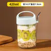 Vaso de vidrio simple y portátil para avena durante la noche con cuchara, vaso para el desayuno, vaso de leche, vaso de vidrio disponible en stock