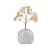 Árbol de la Riqueza de Cristal Natural Alambre de Cobre Tejido Base de Cerámica Árbol del Dinero DIY Árbol de la Riqueza Árbol del Dinero Adornos de Bonsái