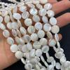 Cuentas de Concha Natural Cúpula Blanca Redondas Planas de 10 mm Cara Redonda Suelta Cuentas para Collar de Bricolaje Accesorios de Joyería