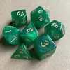 Set de 7 Piezas Dados Bicolor Poliédricos Juego de Mesa Set Cielo Estrellado Brillante Juego de Mesa Juego de Cartas Combinación Transfronteriza de Dados
