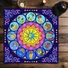 Toalha de Mesa Tarot Sol e Lua Mais Vendida Transfronteiriça, Toalha de Mesa Tarot, Tapete de Jogo de Tabuleiro, Toalha de Mesa Fases da Lua, Jogo Americano