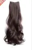 Quantidade adicional de peruca de cabelo humano artificial de três peças com cabelo longo, onda grande, cabelo longo cacheado, mecha de extensão de cabelo fofa, invisível e sem costura