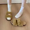 Chinelos Retro de Pelo com Uma Tira Femininos Roupa Externa 2026 Novo Outono/Inverno Com Pelúcia Extra Confortáveis Sola Macia Chinelos Preguiçosos de Pelo