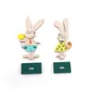 Novos Enfeites de Coelho da Páscoa, Enfeites Decorativos de Madeira, Enfeites de Madeira Estilo Nórdico, Coelhos Coloridos
