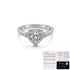 Anillo Tonglin Love de Moissanita de 1 Quilate Luz Anillo de Moda de Lujo para Mujer Anillo de Plata de Ley S925 Anillo de Propuesta Compromiso