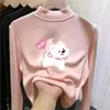 Nueva y moderna capa base térmica de otoño/invierno para niños, cuello alto medio para niñas, top cálido y casual para niños mayores