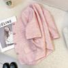 Blazer Rosa Estilo Chanel para Mujer Verano 2025 Nuevo Petite Dulce Elegante Reductor de Edad Manga Corta Delgado