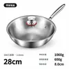 Wok de Acero con Patrón de Martillo de Tres Capas, Olla de Cocina de Acero Inoxidable 304, Sin Recubrimiento, Apto para Cocina de Inducción y Estufa de Gas, Sartén Antiadherente