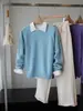 ¡Beneficios fuera de temporada! ¡Abastécete temprano para el otoño y el invierno! Suéter de punto afelpado relajado tipo nube para mujer, camiseta base de lana con cuello redondo