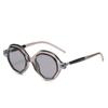 Gafas de sol de alta gama con montura redonda irregular retro 2024 para mujer, gafas de sol de estilo urbano transfronterizo europeo y americano para hombre.